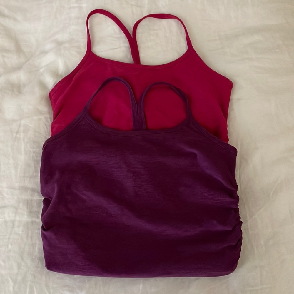 2 x Spacedye Keep Your Cool Maternity Slim Racerback Tanks (sold as set)